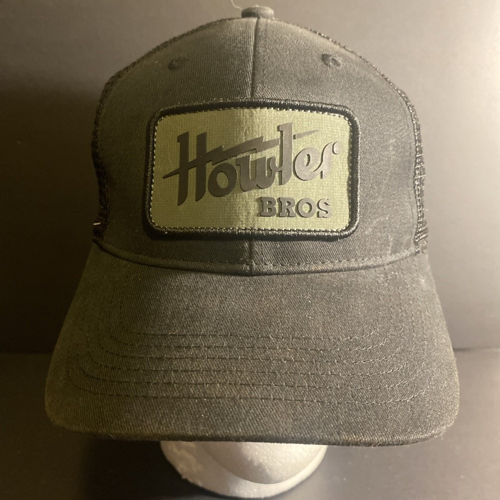 Howler Bros Hat Cap Snap Back One Size black Mesh Trucker Mens Logo Outdoor